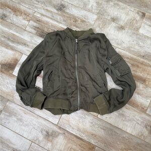 AllSaints Olive Green Bomber Jacket